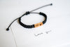 Loved One's Handwriting Wood & Macramé Bracelet