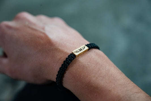 Memorial Initial Wood & Macramé Bracelet