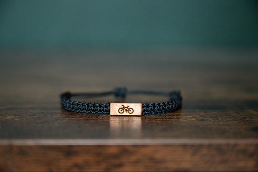 Bicycle Reclaimed Wood & Macramé Bracelet