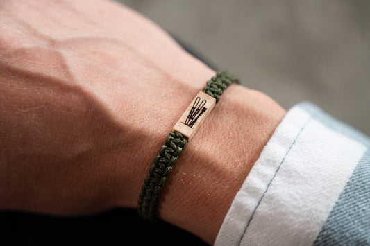 Ski Reclaimed Wood & Macramé Bracelet
