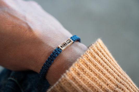 Mama Bear Reclaimed Wood & Macramé Bracelet