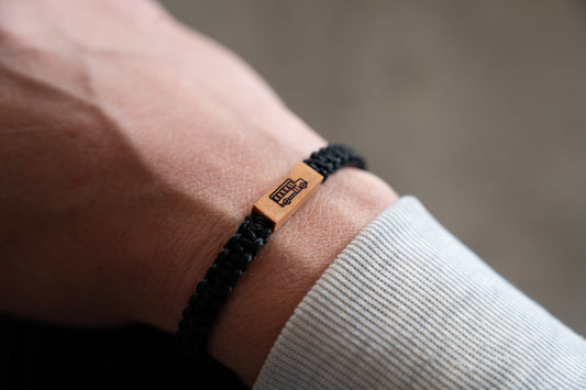 Skoolie Reclaimed Wood & Macramé Bracelet