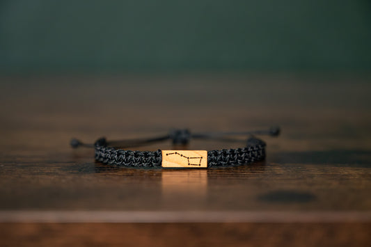 Big Dipper Constellation Reclaimed Wood & Macramé Bracelet