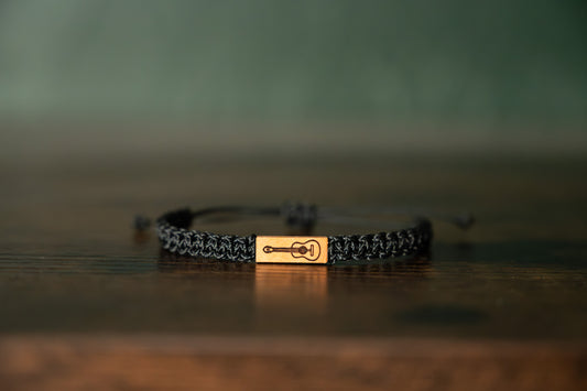 Guitar Reclaimed Wood & Macramé Bracelet