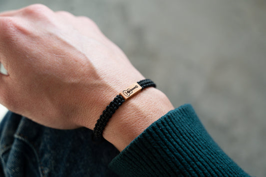 Guitar Reclaimed Wood & Macramé Bracelet