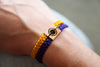 Sunflower Reclaimed Wood & Macramé Bracelet