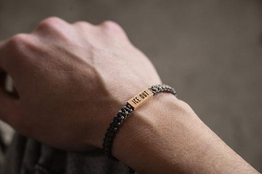 ICE OUT Reclaimed Wood & Macramé Bracelet