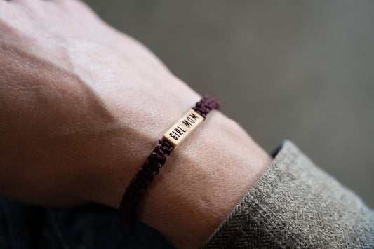 GIRL MOM Reclaimed Wood & Macramé Bracelet
