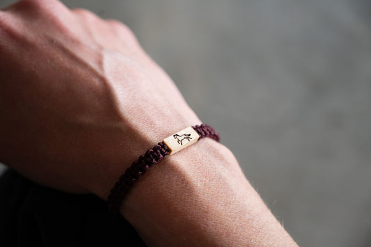 Horse Reclaimed Wood & Macramé Bracelet