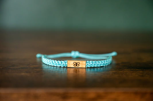 Butterfly Reclaimed Wood & Macramé Bracelet