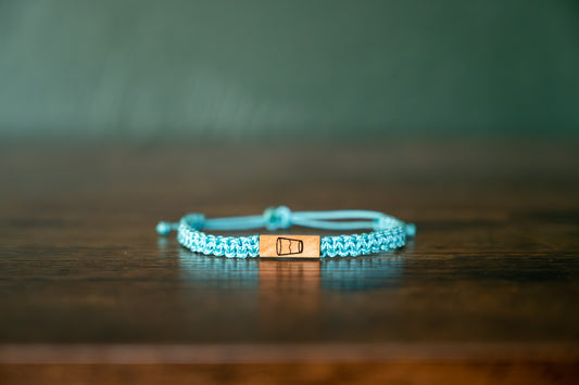Glass Half Full Reclaimed Wood & Macramé Bracelet