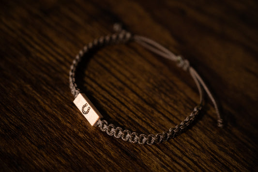 Horseshoe Reclaimed Wood & Macramé Bracelet
