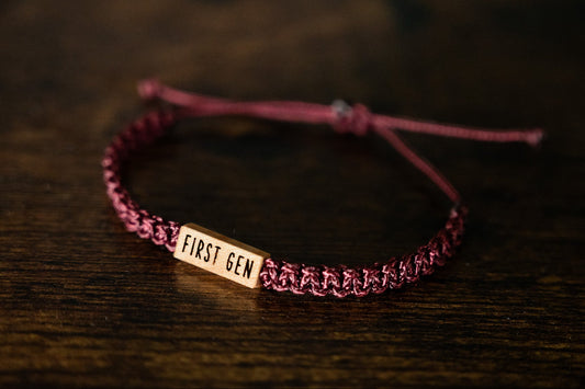 FIRST GEN Reclaimed Wood & Macramé Bracelet