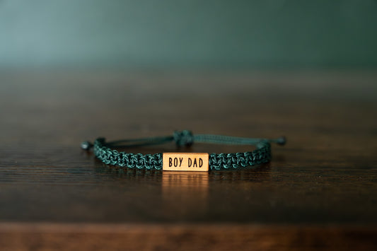 Boy Dad Reclaimed Wood & Macramé Bracelet