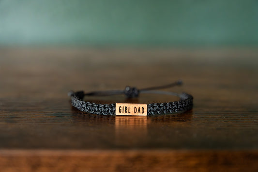Girl Dad Reclaimed Wood & Macramé Bracelet