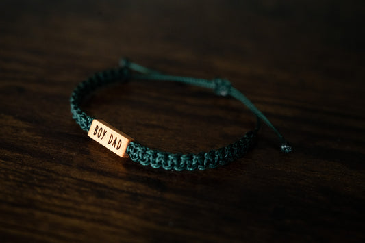 Boy Dad Reclaimed Wood & Macramé Bracelet