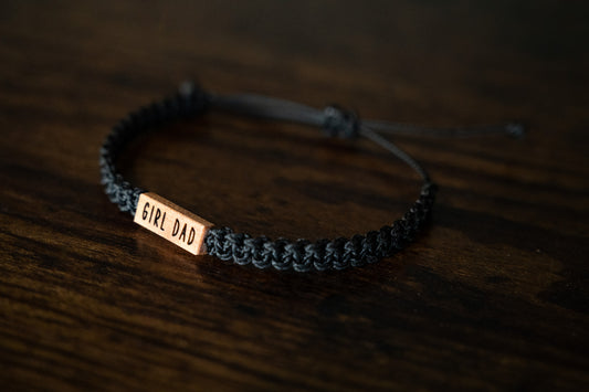 Girl Dad Reclaimed Wood & Macramé Bracelet