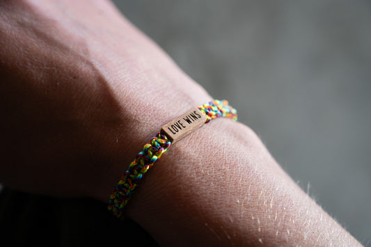 Pride Personalizable Wood & Macramé Bracelet
