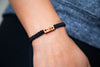 Solar Eclipse Reclaimed Wood & Macramé Bracelet