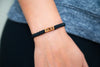Solar Eclipse Reclaimed Wood & Macramé Bracelet