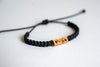 Solar Eclipse Reclaimed Wood & Macramé Bracelet