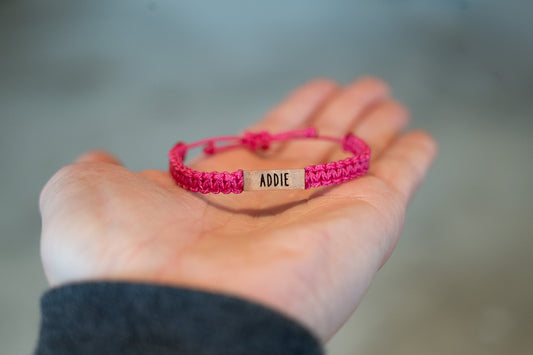 Children's Personalizable Wood & Macramé Bracelet
