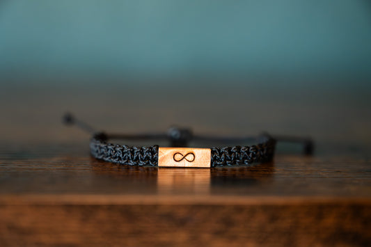 Infinity Symbol Maple Wood & Macramé Bracelet
