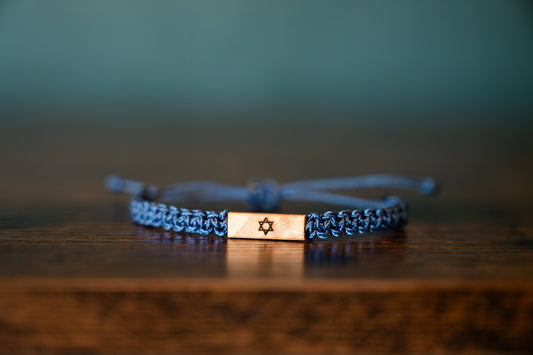 Star of David Reclaimed Wood & Macramé Bracelet