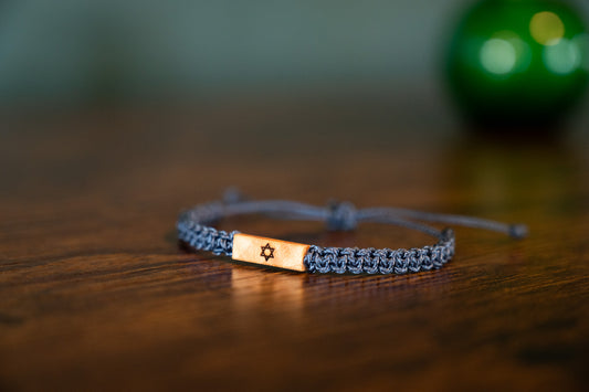 Star of David Reclaimed Wood & Macramé Bracelet