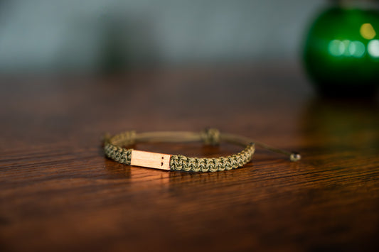 Semicolon Reclaimed Wood & Macramé Bracelet