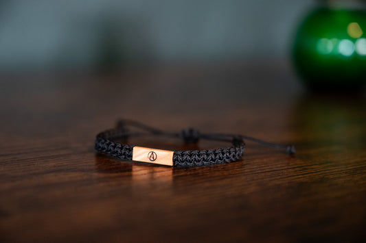 Atheist Reclaimed Wood & Macramé Bracelet