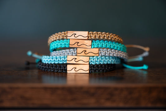 Ocean Wave Maple & Macramé Bracelet