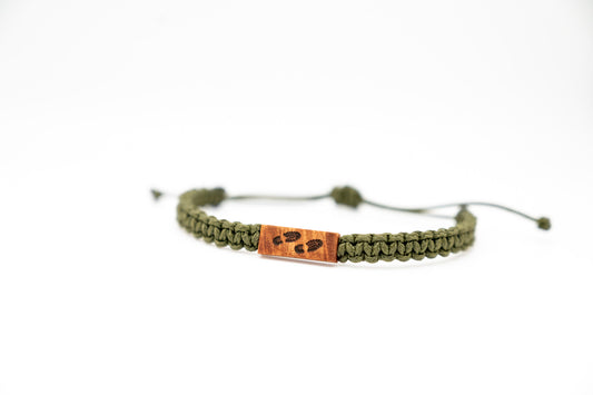 Hiking Boots Reclaimed Wood & Macramé Bracelet