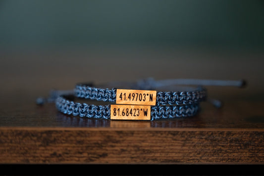 Coordinates Wood & Macramé Bracelet
