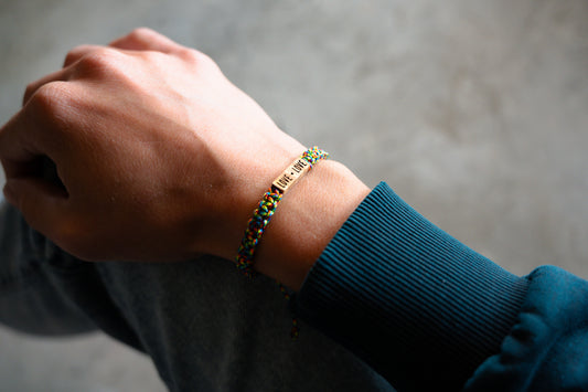 Pride Personalizable Wood & Macramé Bracelet