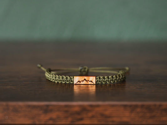 Mountain Range Maple & Macramé Bracelet