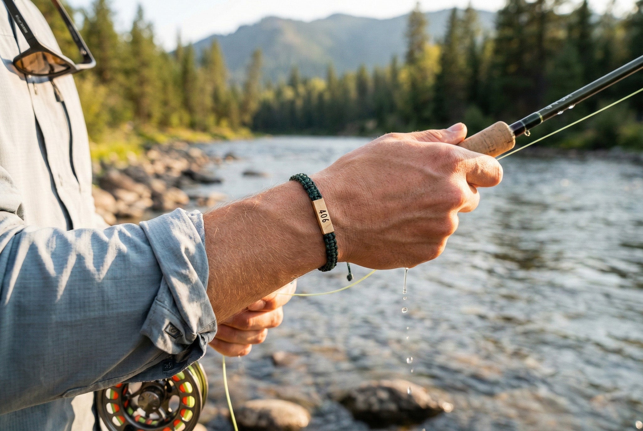 406 Montana Area Code Reclaimed Wood & Macramé Bracelet – Kunuku